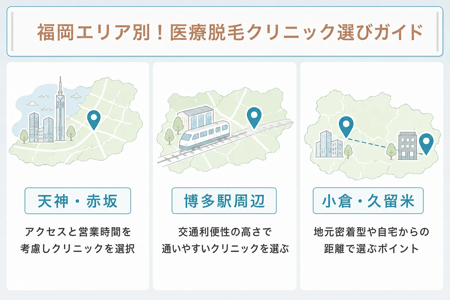 福岡のエリア別おすすめ医療脱毛