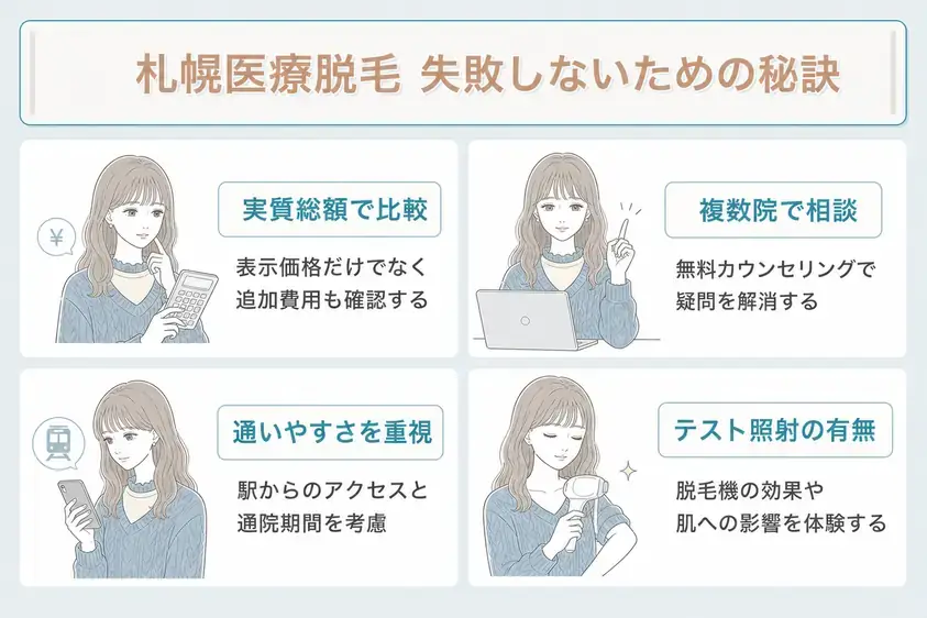 札幌の医療脱毛で失敗しないための秘訣