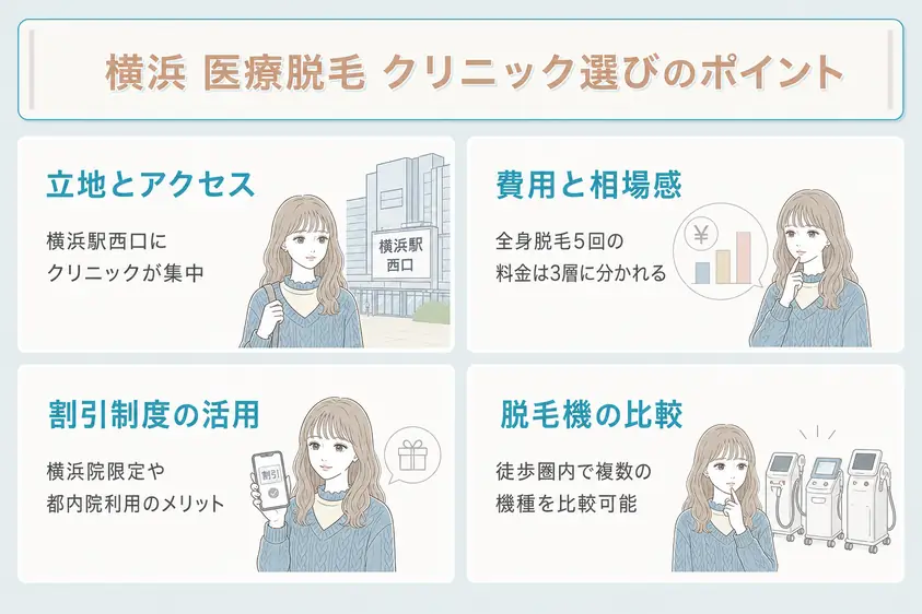 横浜で医療脱毛クリニックを選ぶポイント