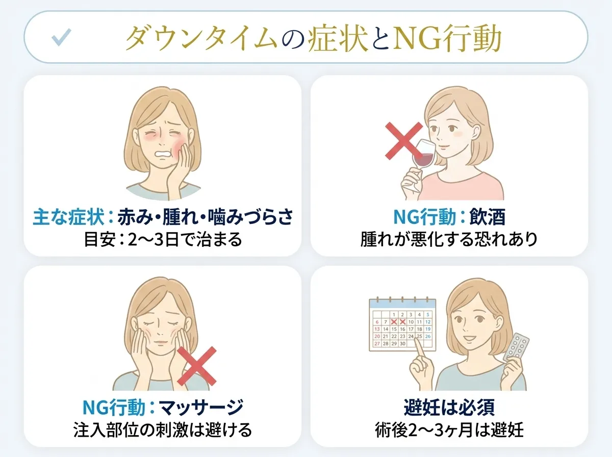 エラボトックスのダウンタイム