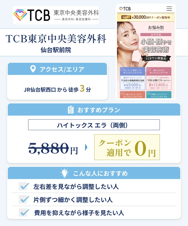 TCB東京中央美容外科 仙台駅前院
